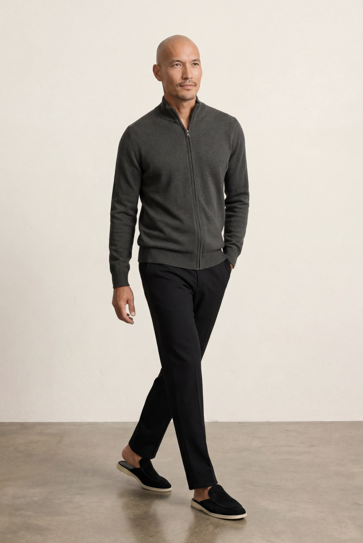 Gri Inside-Out Cashmere Hırka 5