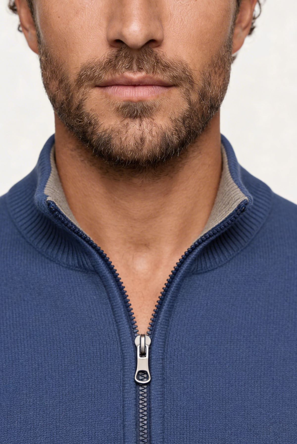 Lacivert Mavi Inside-Out Cashmere Hırka 3