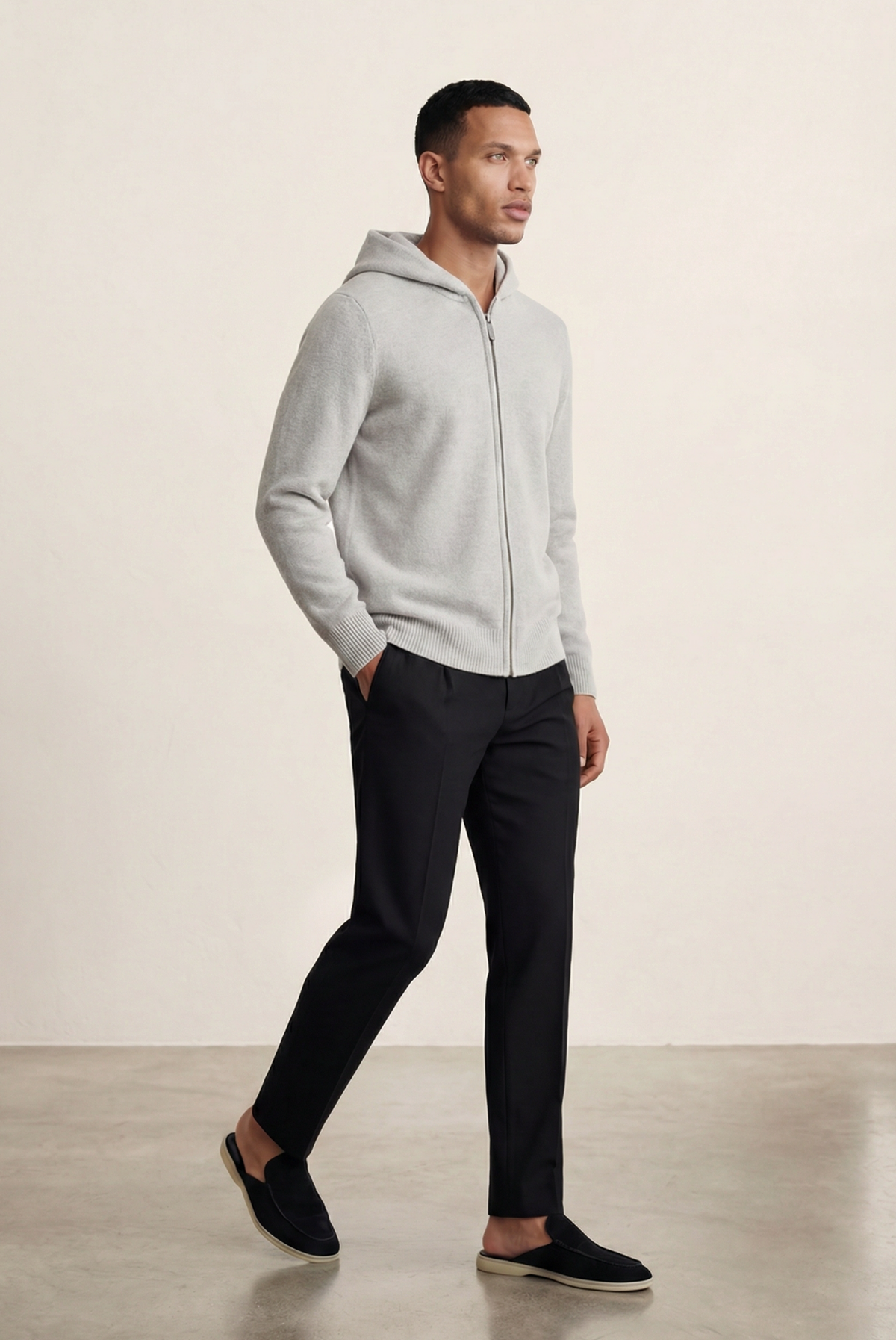 Açık Gri Premium Cashmere Yelek 5