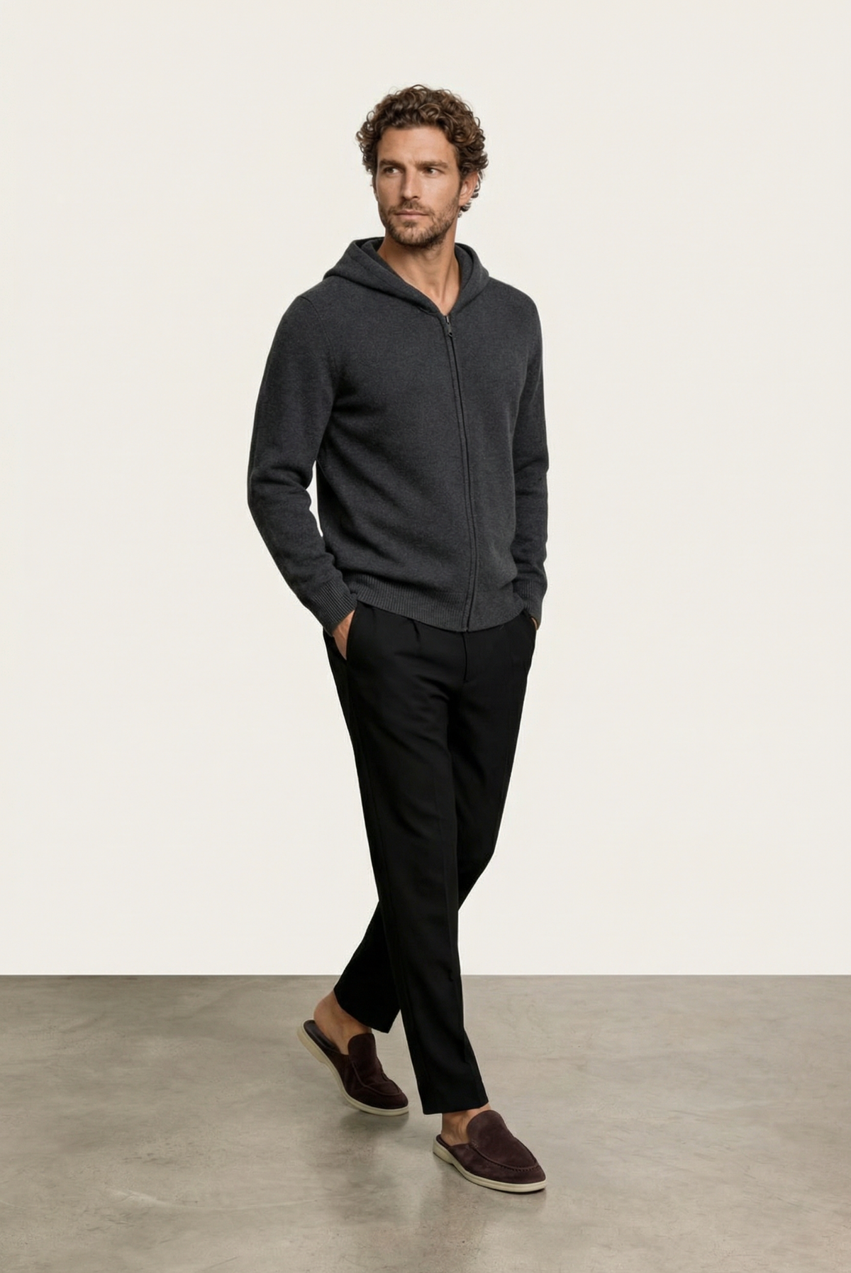 Koyu Gri Premium Cashmere Yelek 5