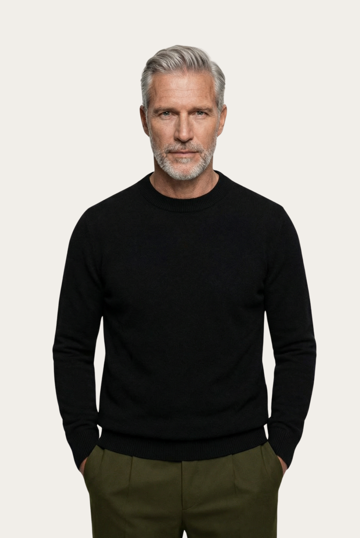 Siyah Cashmere Bisiklet Yaka 1