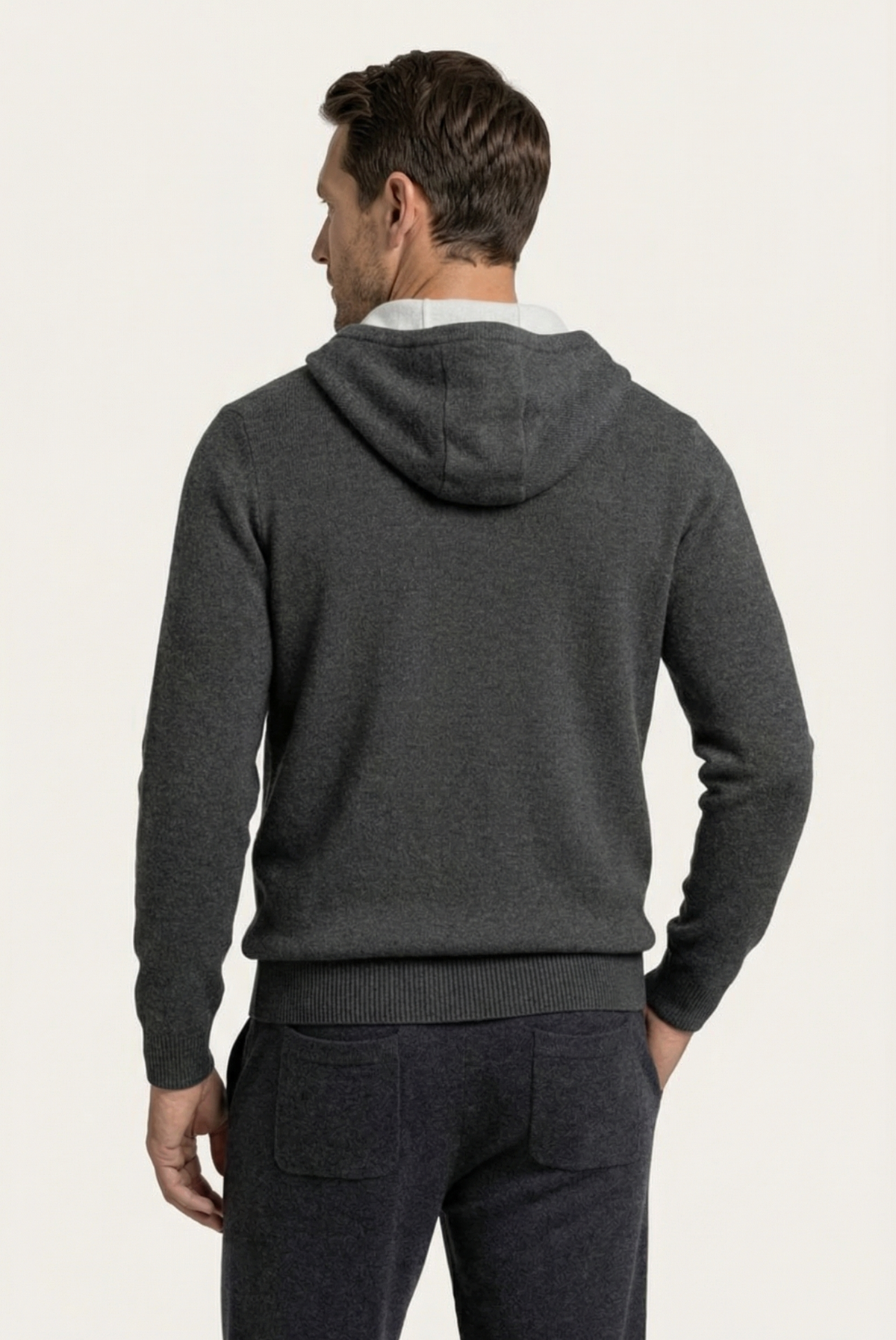 Koyu Gri Cashmere Drape Hırka 2