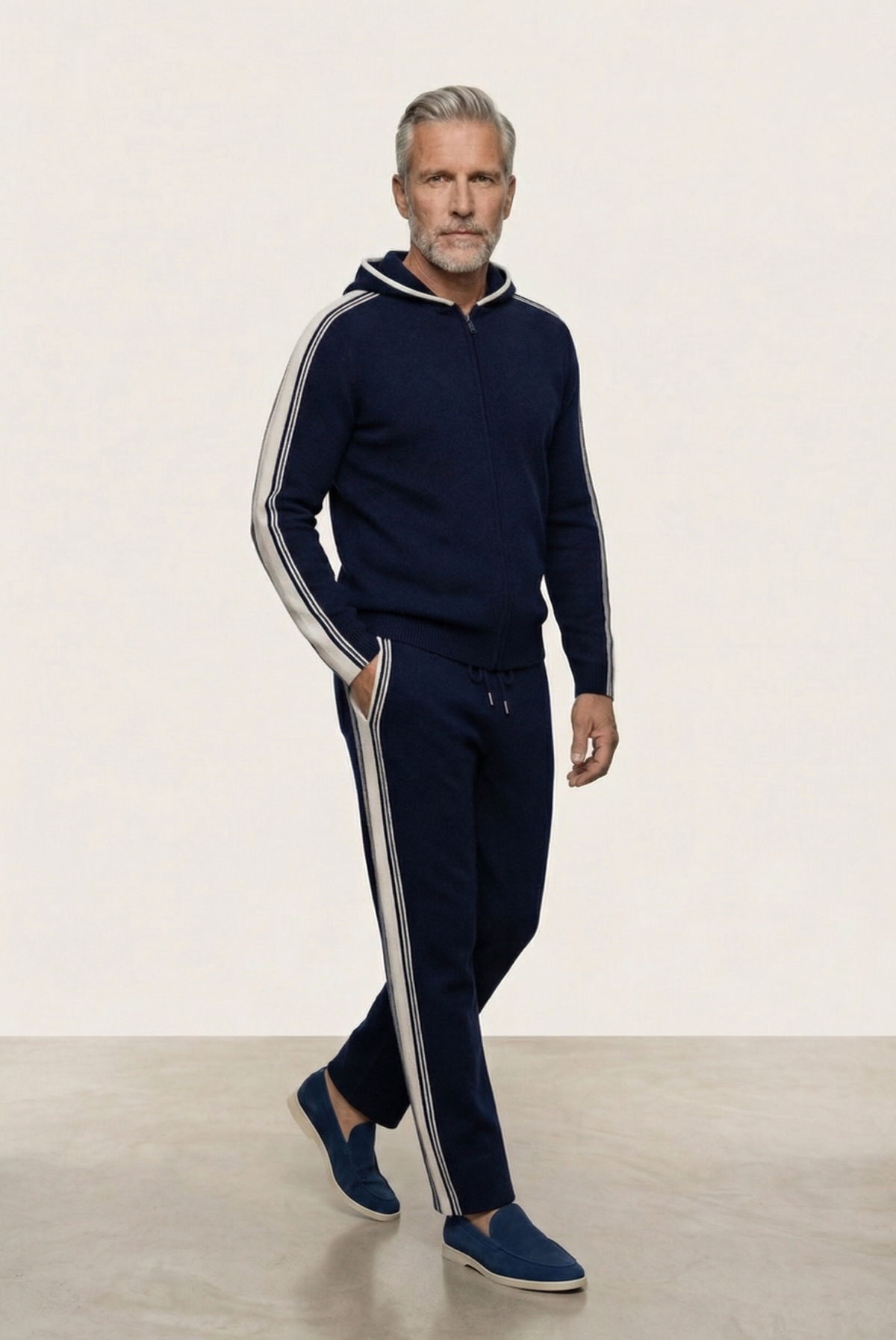 Lacivert Mavi Merino Wool Eşofman Takımı 5