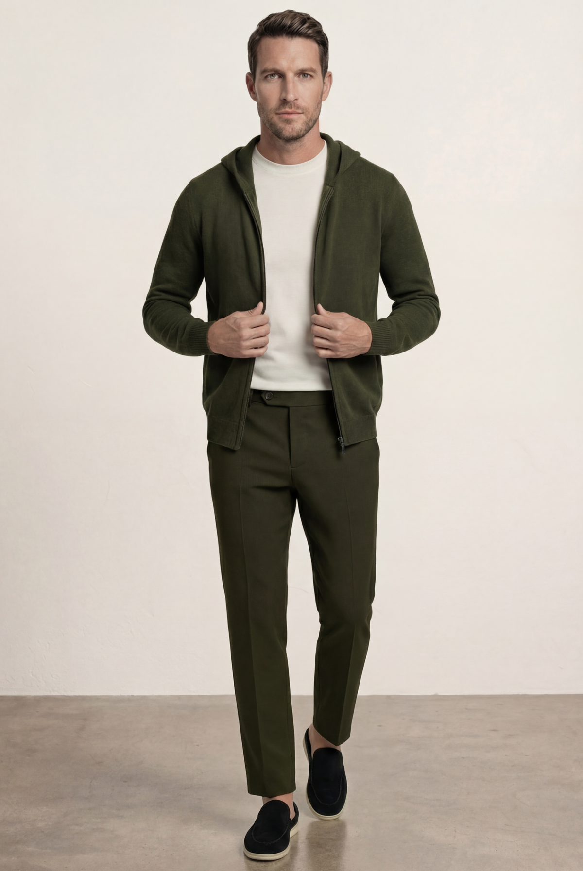 Zeytin Yeşili Premium Cashmere Yelek 5