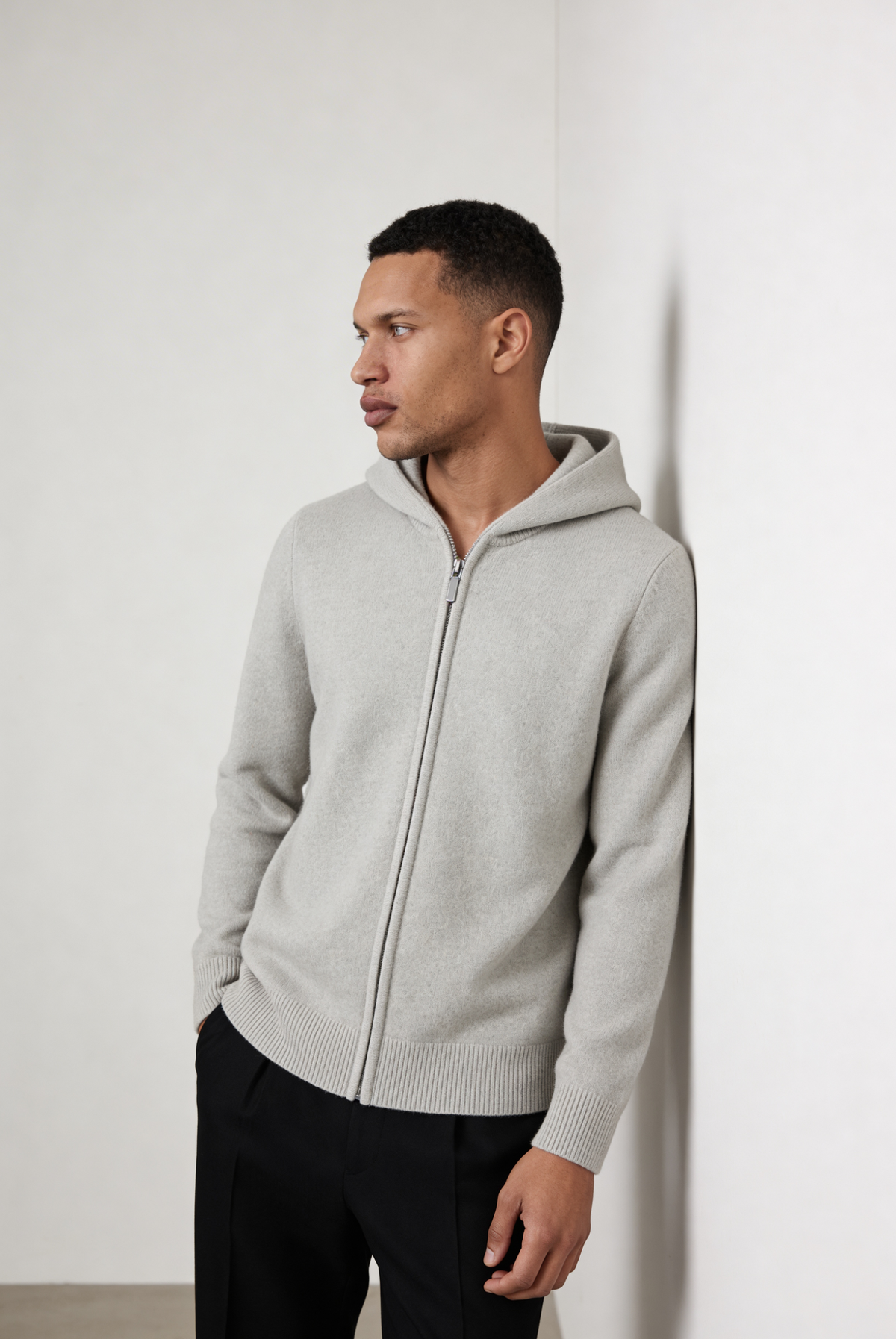 Açık Gri Premium Cashmere Yelek 4